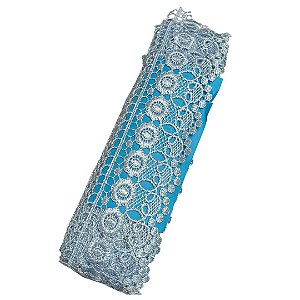 Renda Guipir CHL-624 cor azul bebê 70mm c/ 13.70 metros NYBC