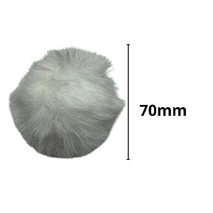 Pompom pelucia 70mm cor branco com 10 unidades nybc