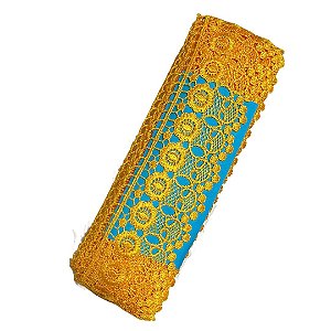 Renda Guipir CHL-624 cor amarelo ouro 70mm c/ 13.70 metros NYBC