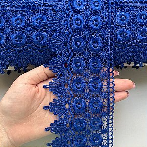 Renda Guipir Chl 427 Cor Azul Royal 95mm Por Metro Nybc