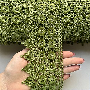 Renda Guipir Chl 427 Cor Verde Pistache 95mm Por Metro Nybc
