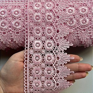 Renda Guipir Chl 427 Cor Rosa Bebê 95mm Por Metro Nybc