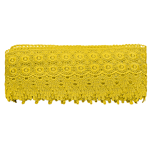 Renda Guipir 9,5cm Amarelo Canário CHL-427 com 13,7 Metros NYBC