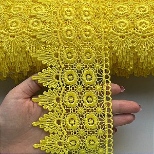 Renda Guipir Chl 427 Cor Amarelo Canário 95mm Por Metro Nybc