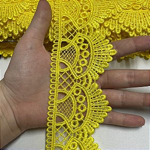 renda guipir chl-438 amarelo canário 68mm por metro