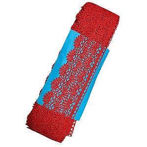Renda Guipir CHL-579 cor vermelho 75mm c/ 13.70 metros NYBC