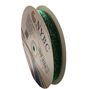 Fita Metalizada 20mm Verde Bandeira 100% Poliéster Com 20 Metros Nybc
