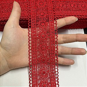 renda guipir chl-419 vermelho 55mm por metro