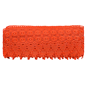 Renda Guipir 9,5cm Laranja Neon CHL-427 com 13,7 Metros NYBC