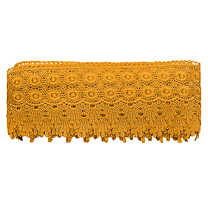 Renda Guipir 9,5cm Amarelo Ouro CHL-427 com 13,7 Metros NYBC