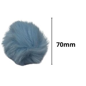 Pompom Pelucia 70mm Cor Azul bb com 10 Unidades Nybc