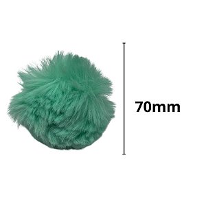 Pompom Pelucia 70mm cor Verde Água com 10 Unidades Nybc