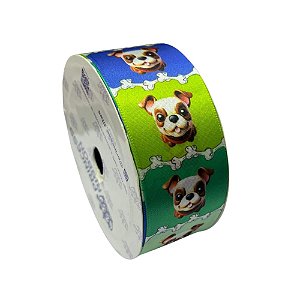 Fita Cetim Estampada Pet 38mm RO153175 Com 10 Metros Princess