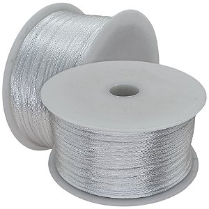 Cordão de Cetim Branco 2mm Com 50 Metros Lulitex