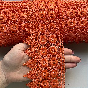 Renda Guipir Chl 427 Cor Laranja 95mm Por Metro Nybc