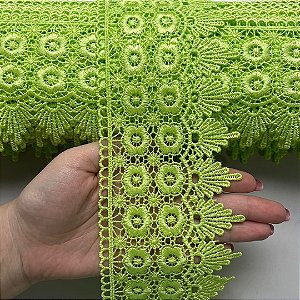 Renda Guipir Chl 427 Cor Verde Limão 95mm Por Metro Nybc