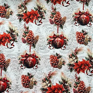Tecido Tricoline Digital Natal 50cm x 150cm Ref 2745 Circulo