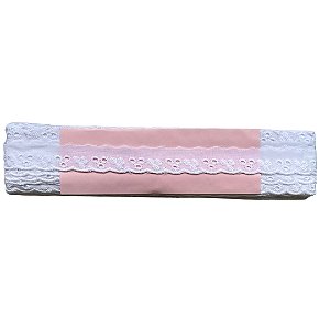 Bordado Inglês 2,0cm Branco 100% Algodão Cal01 com 13,7 Metros NYBC