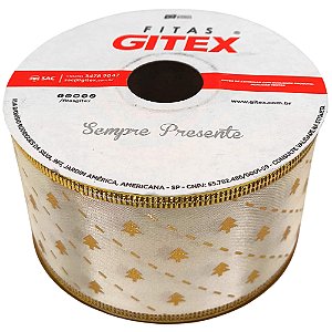 Fita Cetim 1010/12 Natalina Aramada 48mm Cor 1024 Com 10 Metros Gitex
