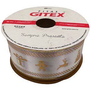 Fita Cetim 1010/9 Natalina Aramada 38mm Cor 1019 Com 10 Metros Gitex