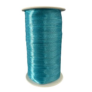 Fita Poliéster 7mm Azul Turquesa Com 100 Metros Mantovani