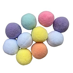 Pompom 40mm Pasteis Com 10 unidades NYBC