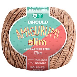 Linha Amigurumi Slim Cor 7625 Castanha Com 178 Metros Círculo