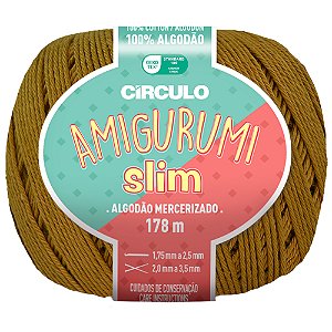 Linha Amigurumi Slim Cor 7077 Doce de Leite Com 178 Metros Círculo