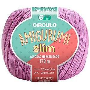 Linha Amigurumi Slim Cor 6161 Violeta Com 178 Metros Círculo