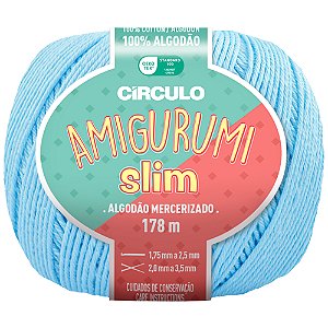 Linha Amigurumi Slim Cor 2012 Azul Candy Com 178 Metros Círculo