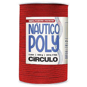 Fio Náutico Poly 5mm Cor 3402 Vermelho Círculo Com 182 Metros Círculo