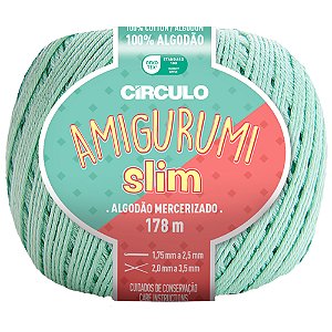 Linha Amigurumi Slim Cor 5743 Neo Mint Com 178 Metros Círculo