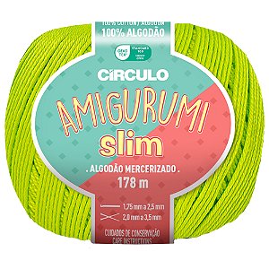 Linha Amigurumi Slim Cor 5583 Verde Limão Com 178 Metros Círculo