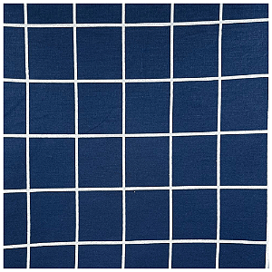 Tecido Tricoline Grid Marinho Com Branco 100% Algodão 50cm Caldeira