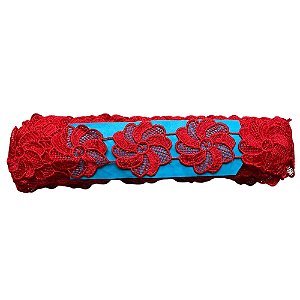 Renda Guipir CHL 440 Vermelho 45mm Com 13.70 Metros NYBC