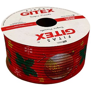 Fita Voal Com Cetim 2955/9 Natal 38mm Cor 1768 Com 10 Metros Gitex
