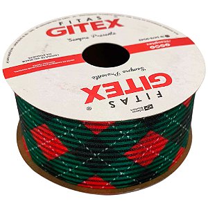 Fita Voal Com Cetim 2955/9 Natal 38mm Cor 1772 Com 10 Metros Gitex