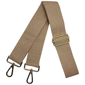 Alça De Bolsa Com Regulagem e Mosquetão Bege 60mm Sanding