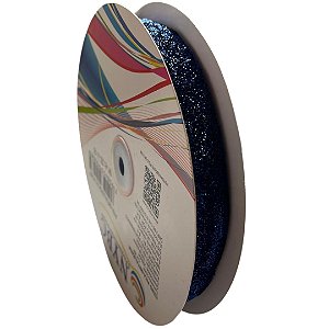 Fita Metalizada 20mm Azul royal 100% Poliéster Com 20 Metros Nybc