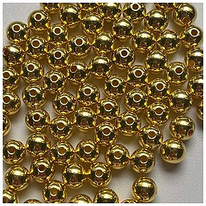 Pérola Metalizada Cor Ouro 8mm com 100g Gramas NYBC