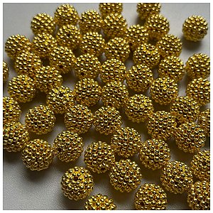 Perola Craquelada Dourada 12mm Com 100 Gramas Nybc