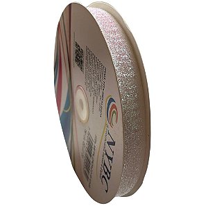 Fita Metalizada 20mm Branco 100% Poliéster Com 20 Metros Nybc