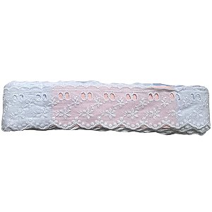 Bordado Inglês 5,5cm Branco 100% Algodão Cal 31 com 13,7 Metros NYBC
