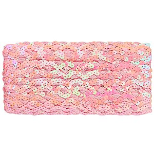 Galão Metalizado 15mm Rosa Bebê Cor 133 Ref 181 com 20 Metros NYBC