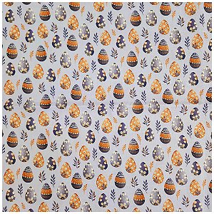 Tecido Tricoline Ovos de Páscoa 50cm x 150cm Ref D9050 Peripan