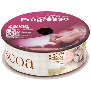 Fita de Cetim 22mm Páscoa Cor 201 ECF 005TR Com 10 Metros Progresso