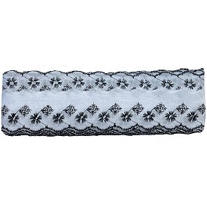 Bordado Inglês 5.0cm Fundo Branco Cor 310 Ctb-134 Com 13,70 Metros Nybc