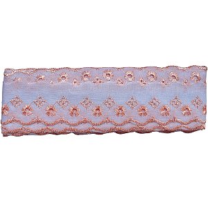 Bordado Inglês 5.0cm Fundo Branco Cor 147 Ctb-134 Com 13,70 Metros Nybc