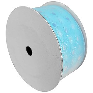 Fita de Organza Furta-cor 3.8mm Azul BB Com 10 Jardas Newz