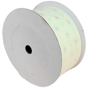 Fita de Organza Furta-cor 3.8mm Creme Com 10 Jardas Newz